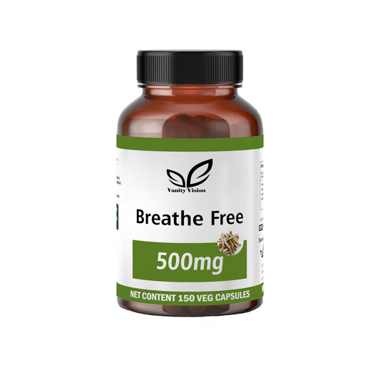 Breathe Free 500mg Capsules - Herbal Respiratory Support for Clear Breathing