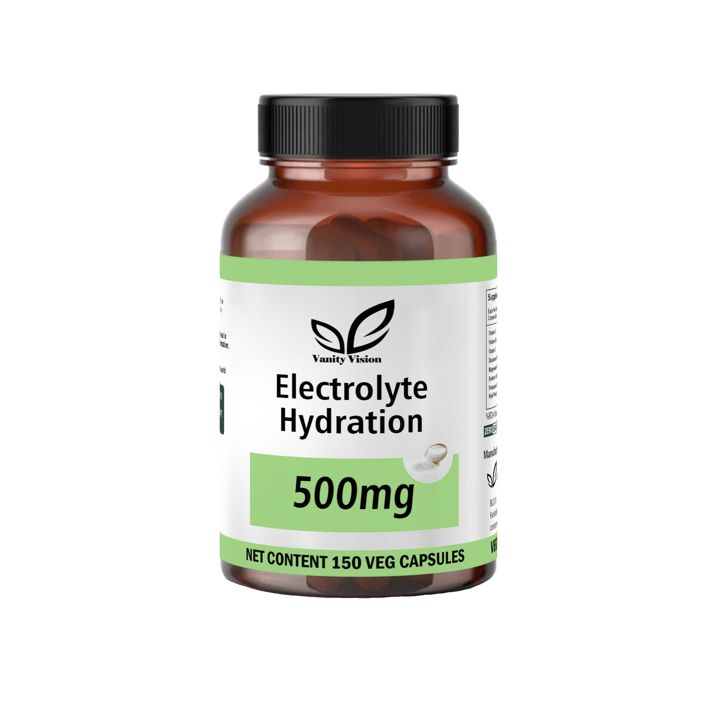 Electrolyte Hydration 500mg Capsules– Natural Electrolyte Support for Energy, Hydration , Recovery