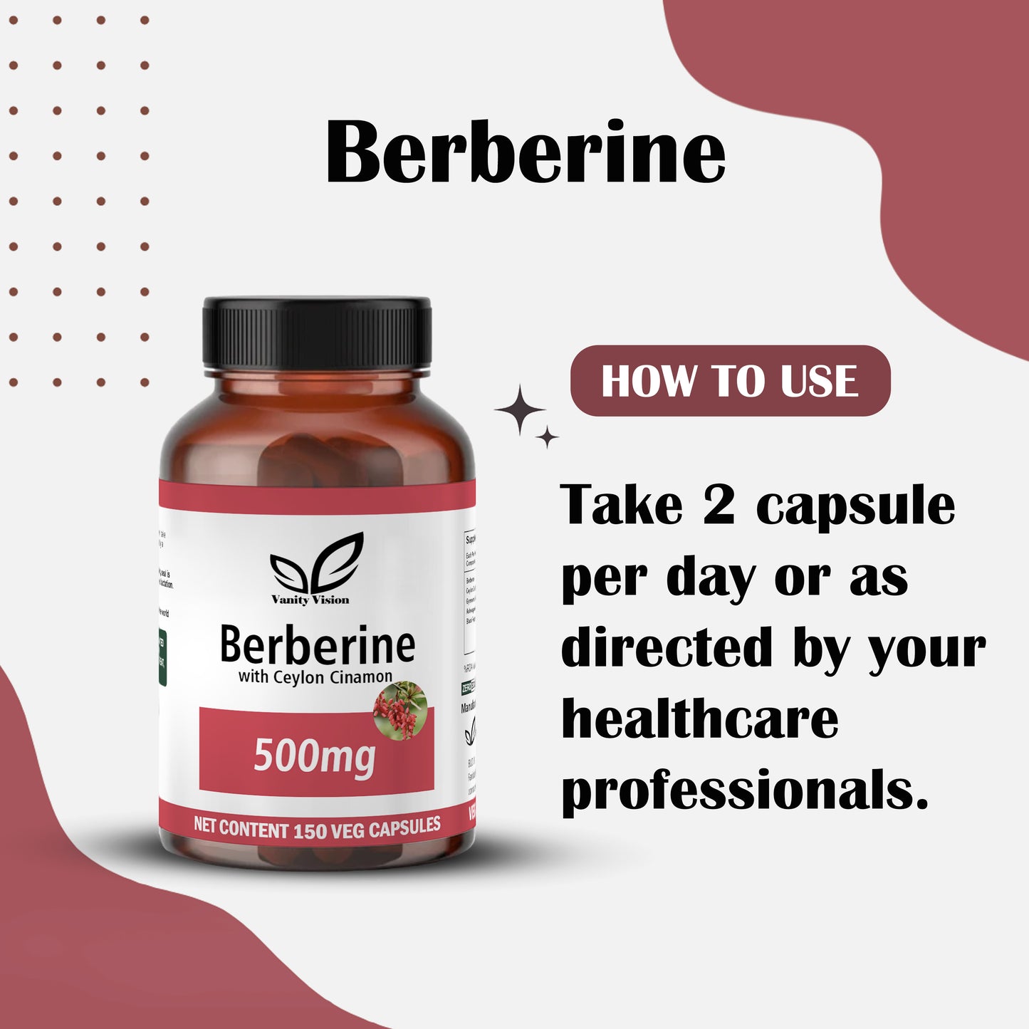 Berberine 500mg 150 Capsules in a Pack