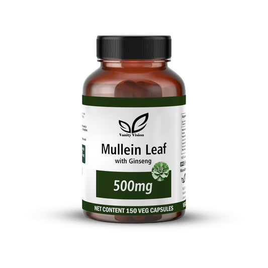 Mullein Leaf 500mg 150 Capsules – Supports Respiratory Health & Immune Function